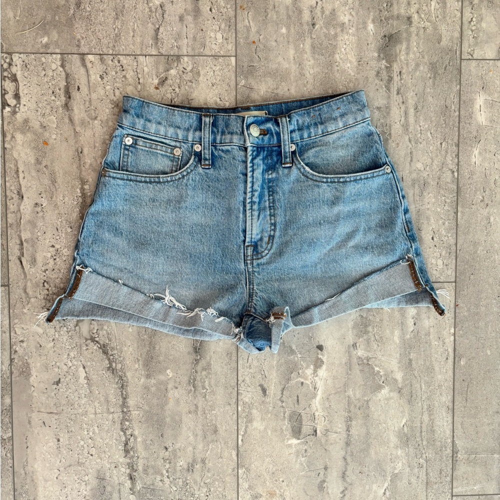 Madewell Blue Jean Shorts High-Waisted Cuffed